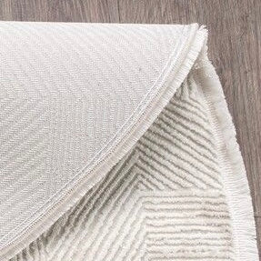 Conceptum Hypnose Teppich Leo 2969 – Rundteppich Ø 120 cm in Beige