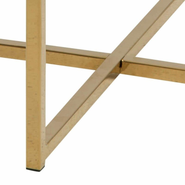 AC Design Couchtisch Alisma Ø 80 x 45 cm, Gold/Weiss