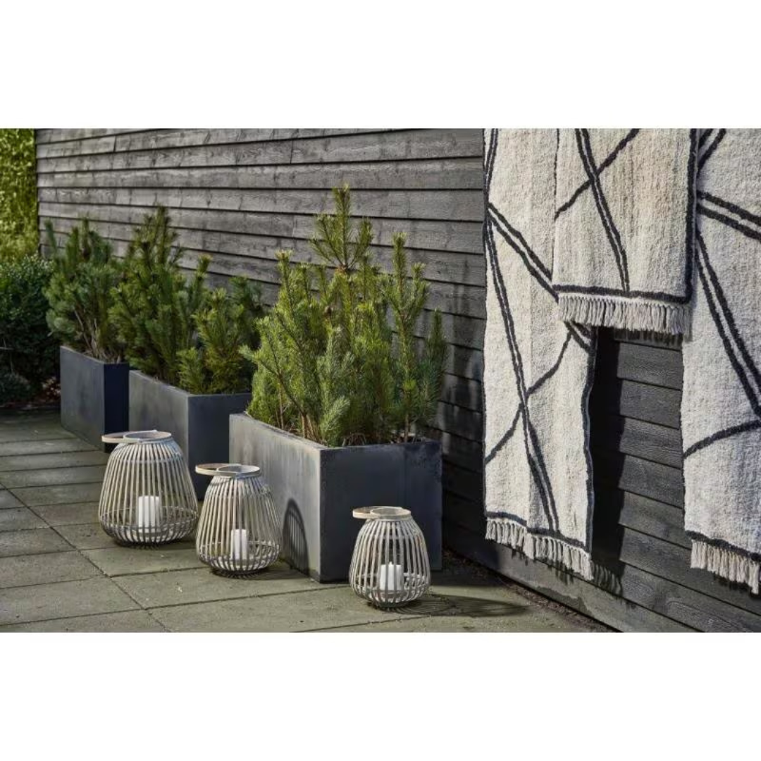 Villa Collection Laterne Bambus mit Kerzenglas 29 x 35 cm