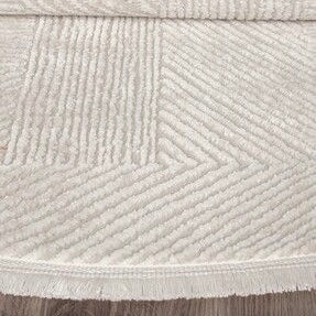 Conceptum Hypnose Teppich Leo 2969 – Rundteppich Ø 120 cm in Beige