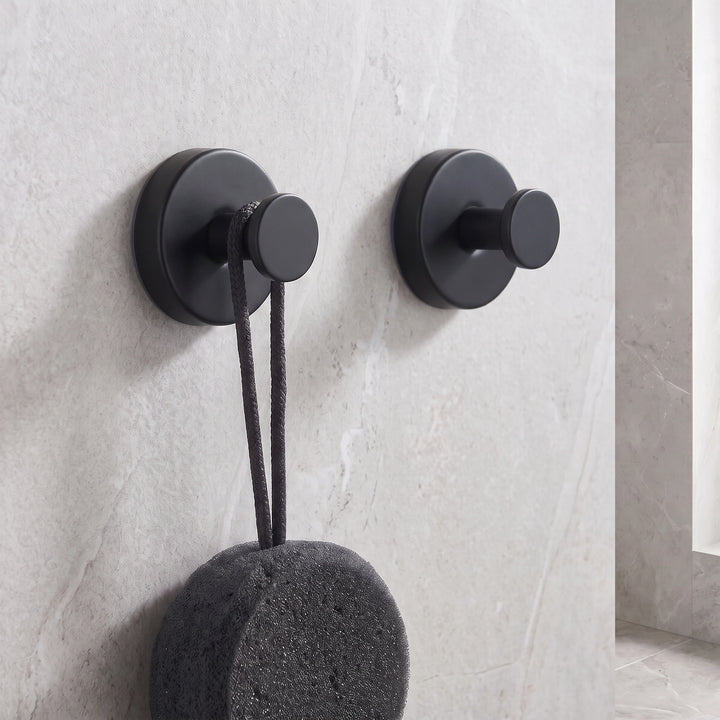Ensemble d'accessoires de salle de bain noir sans perçage – 6 pièces