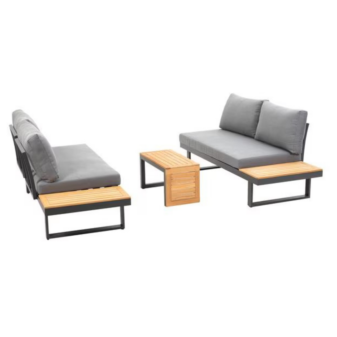 COCON Ascona Loungeset – 4‑Sitzer Gartenmöbel in Anthrazit