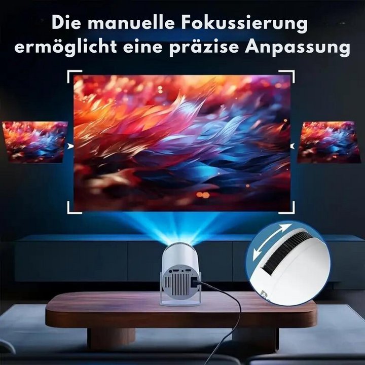 Mini Beamer 4K tragbarer LED Projektor Full HD Heimkino mit Android 11.0