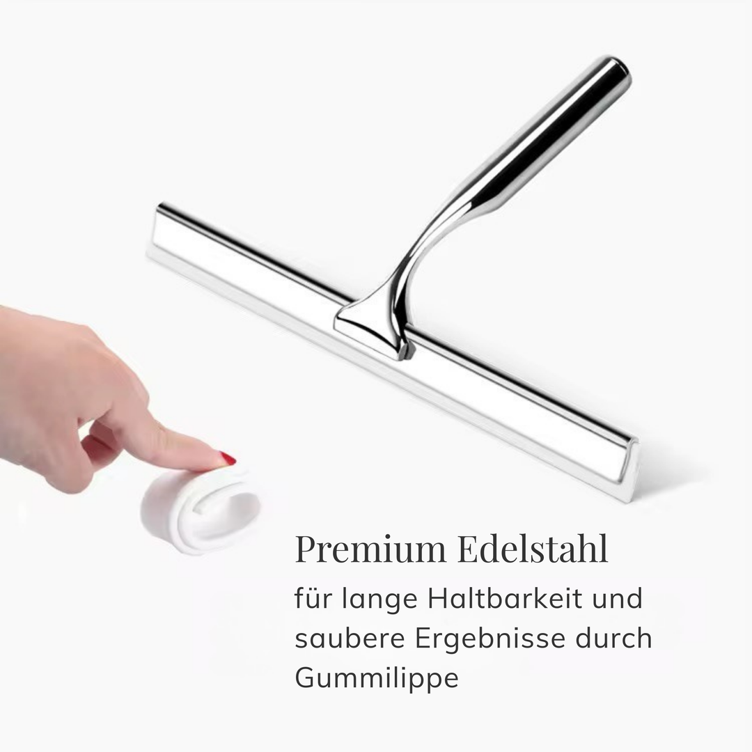 Duschabzieher aus Edelstahl mit Saughalterung