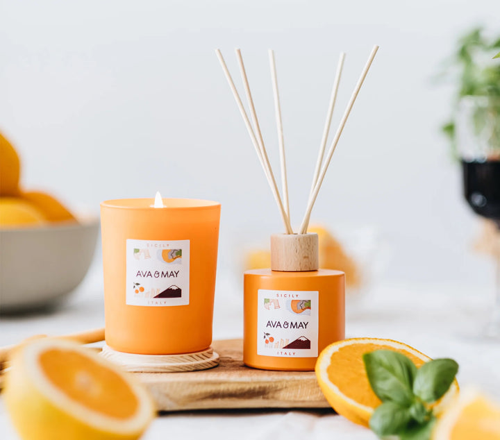 AVA & MAY Duftstäbchen Sizilien – Raumduft 100 ml mit Zitrus- & Blütennoten