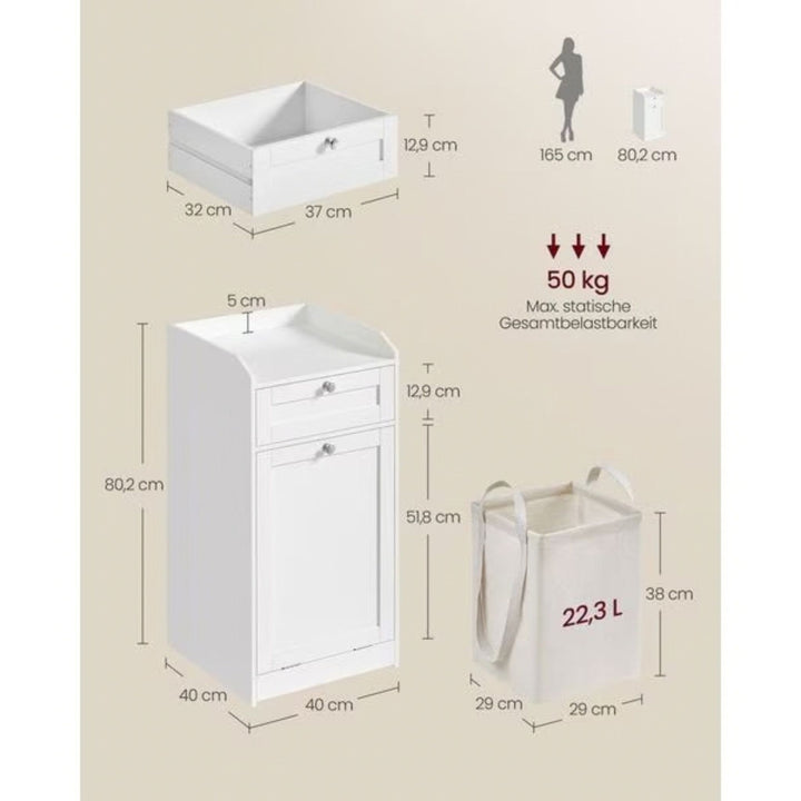 VASAGLE Badschrank mit Wäschebox, 80.2 cm hoch