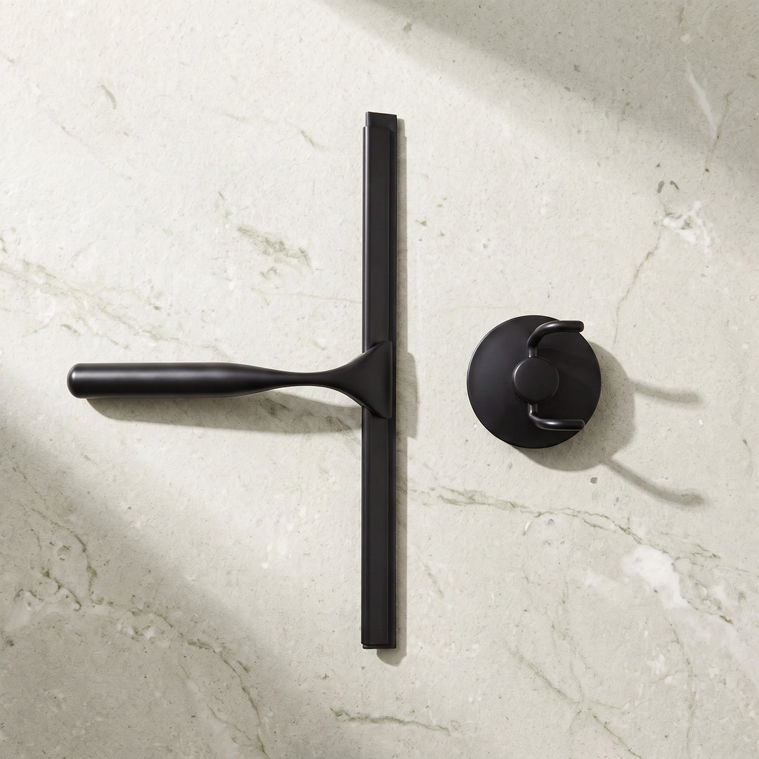 Ensemble d'accessoires de salle de bain noir sans perçage – 6 pièces