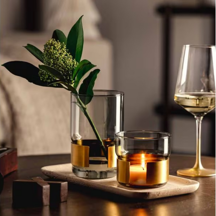 Leonardo Vase Silenzio 15 cm Gold Transparent