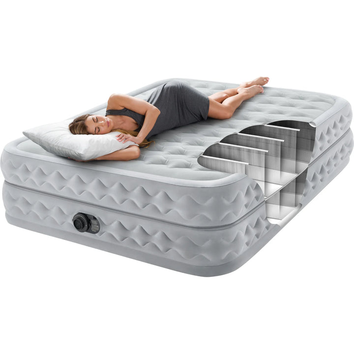 Intex Luftbett Dura-Beam Deluxe Supreme Queen – 152×203×51 cm mit integrierter Pumpe