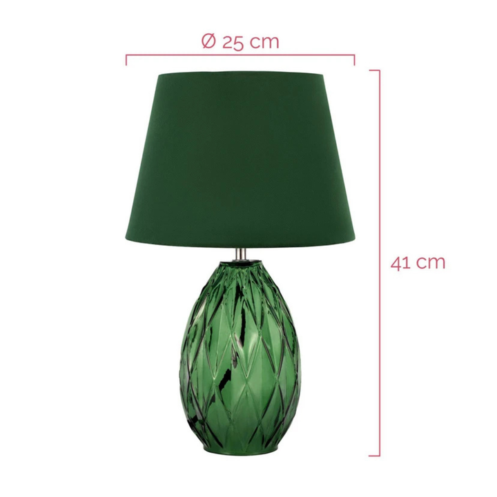 Pauleen Tischleuchte Crystal Velvet Grün – Samt Design Tischlampe E14
