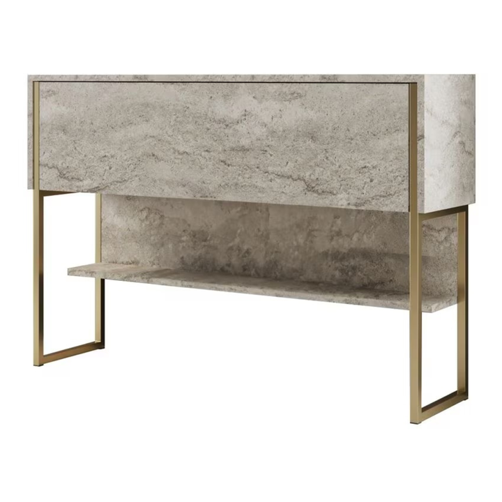 Woody Fashion Luxe Kommode – Design-Sideboard Travertine/Gold