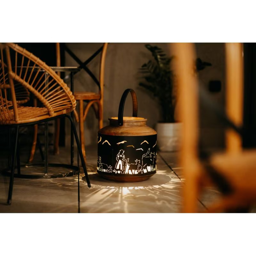 Kadastar Laterne Alpaufzug Familie 37 cm