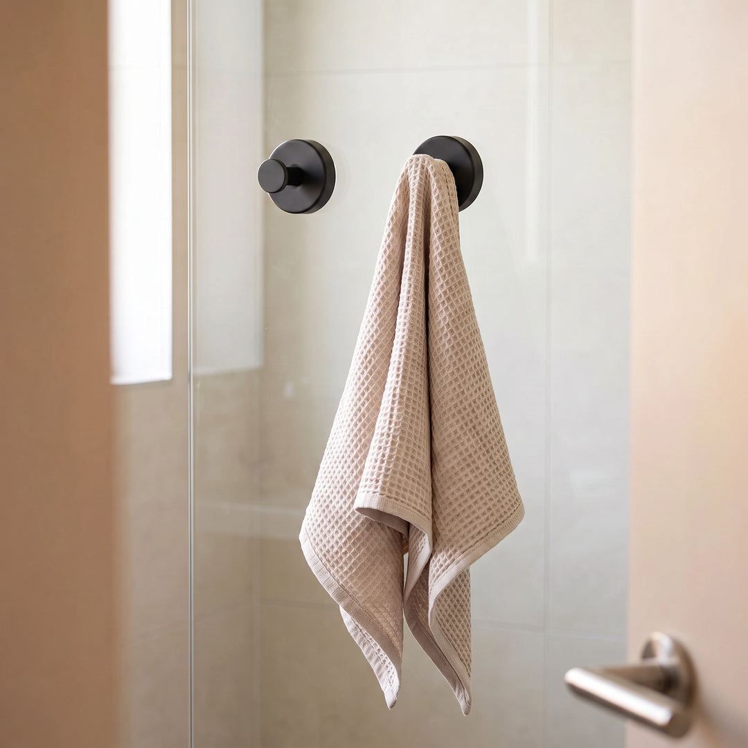 Ensemble d'accessoires de salle de bain noir sans perçage – 6 pièces