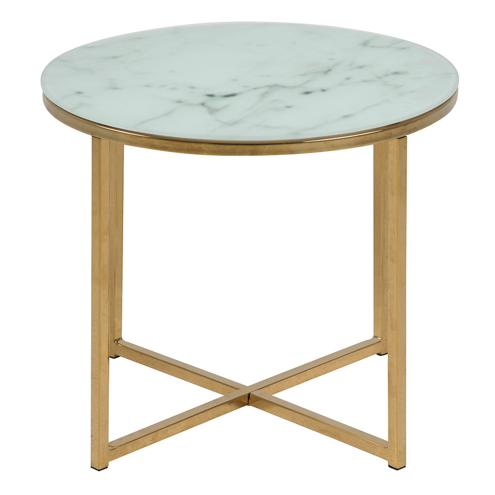 AC Design Couchtisch Alisma Ø 50 x 42 cm, Gold/Weiss