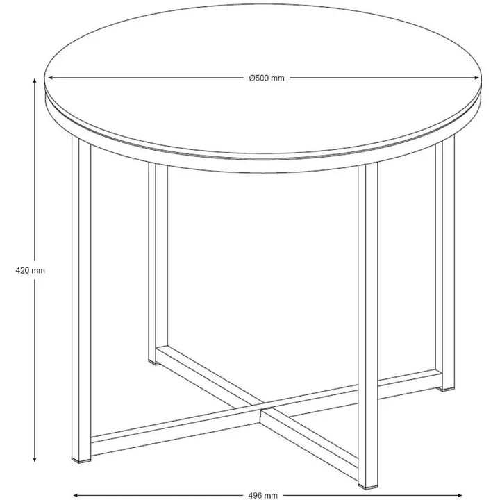 AC Design Couchtisch Alisma Ø 50 x 42 cm, Gold/Weiss