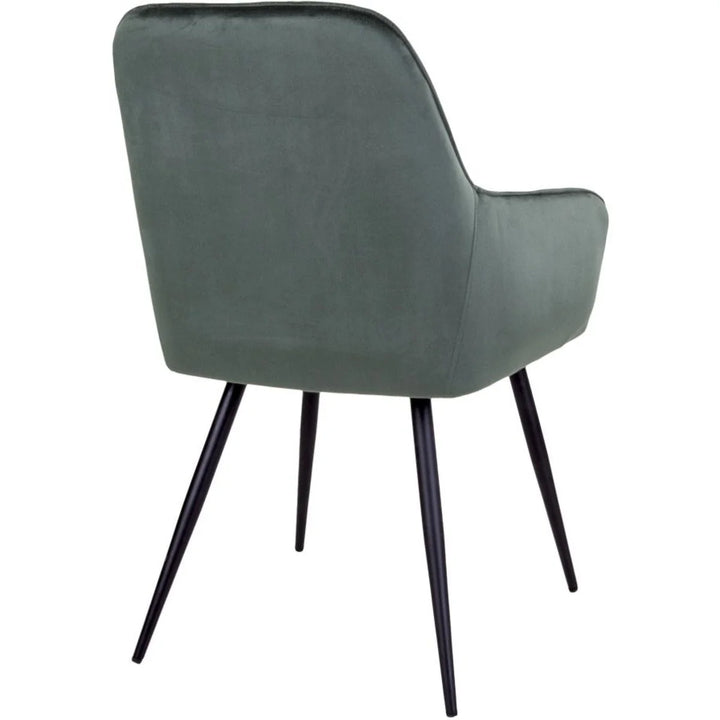 House Nordic Stuhl Harbo – 2er-Set, Grau/Schwarz, Samtbezug, Metallgestell