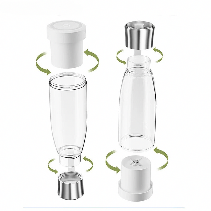 Fresh Juice Smoothie2Go Chic – Tragbarer Smoothie Maker 450ml, 4 Klingen, USB-C aufladbar, Mini-Mixer für unterwegs