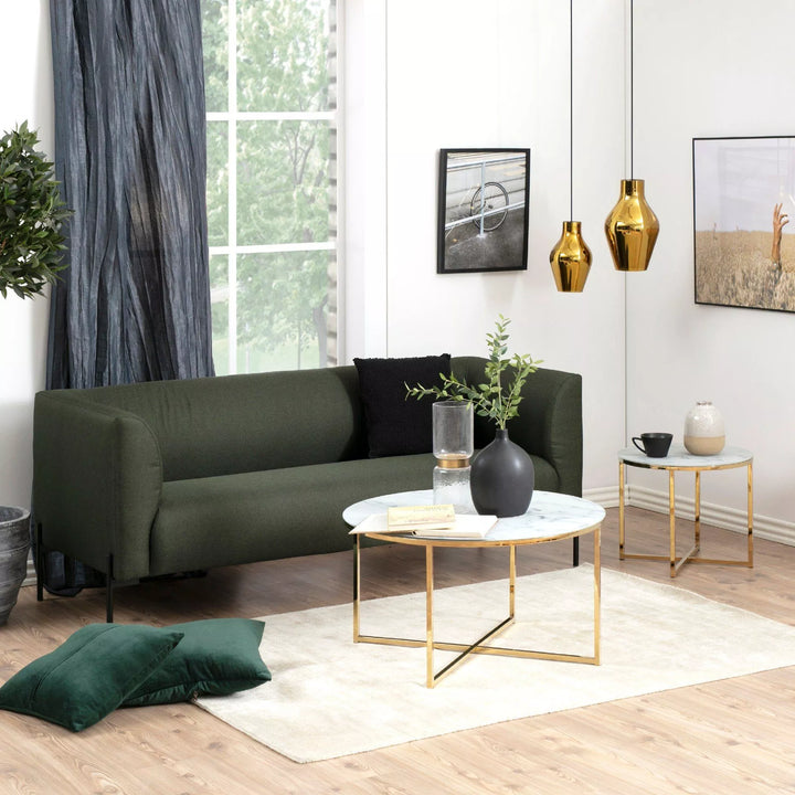AC Design Couchtisch Alisma Ø 80 x 45 cm, Gold/Weiss
