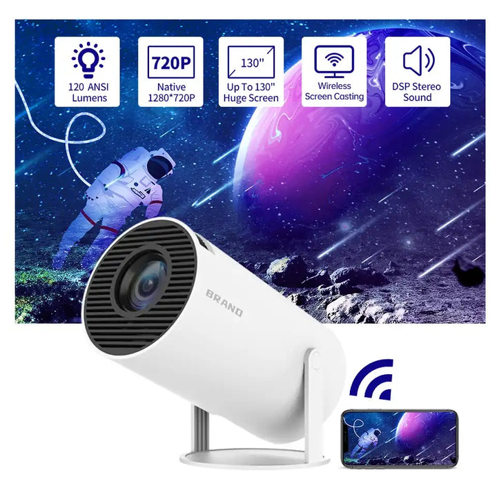 Mini Beamer 4K tragbarer LED Projektor Full HD Heimkino mit Android 11.0