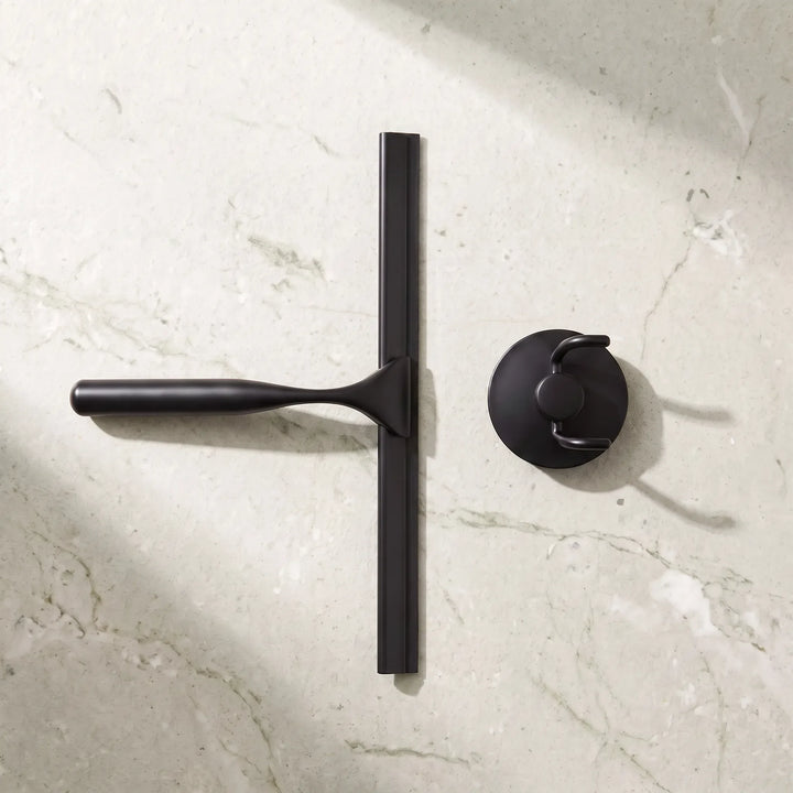 Ensemble d'accessoires de salle de bain noir sans perçage – 6 pièces