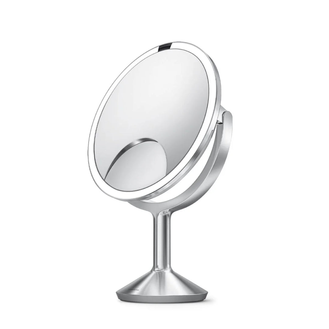 Simplehuman Sensor-Kosmetikspiegel Trio Max – Premium-LED-Spiegel mit 3-fach Vergrößerung, Silber