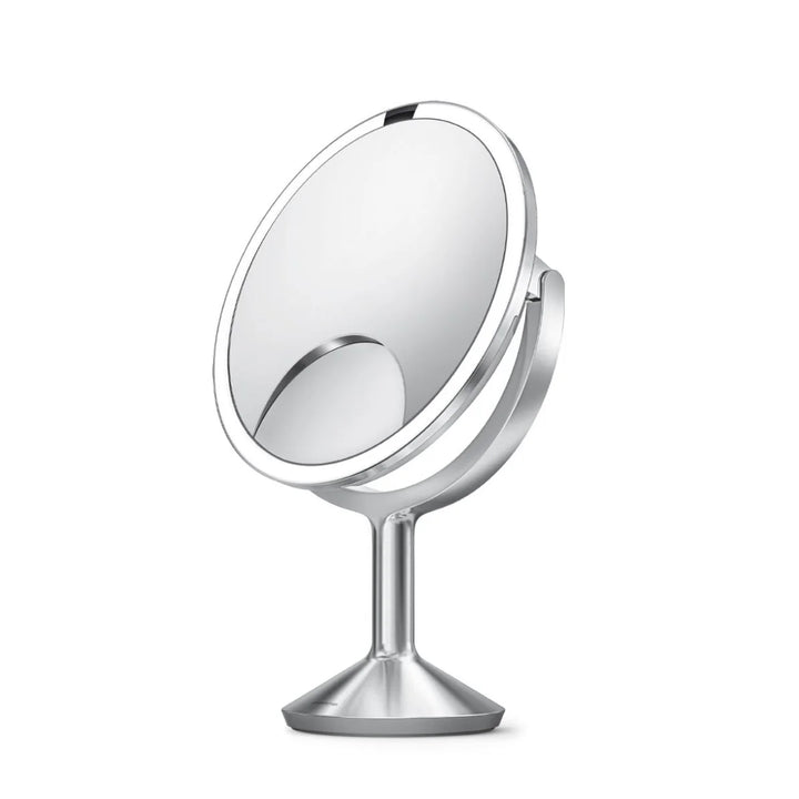 Simplehuman Sensor-Kosmetikspiegel Trio Max – Premium-LED-Spiegel mit 3-fach Vergrößerung, Silber