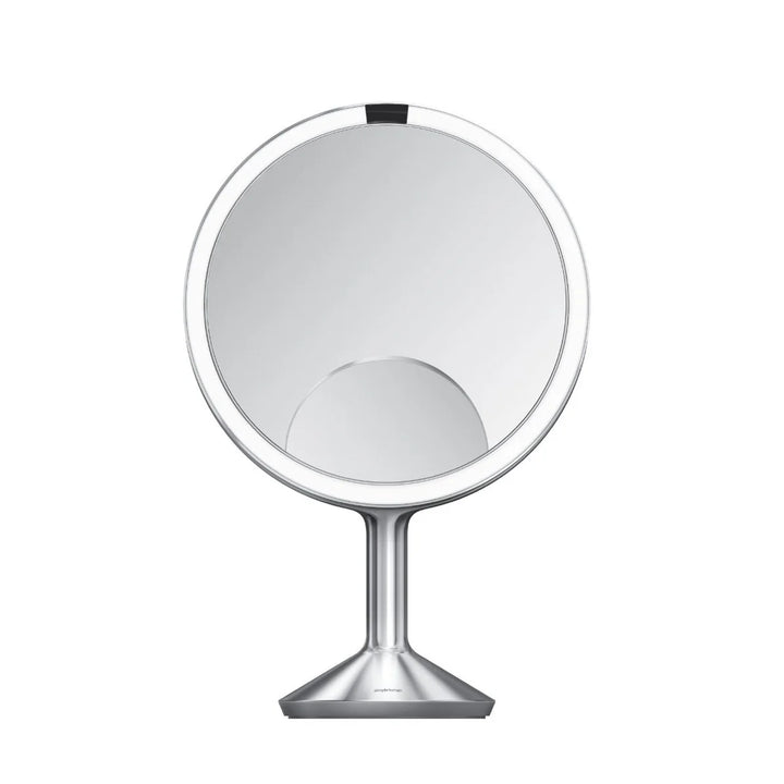 Simplehuman Sensor-Kosmetikspiegel Trio Max – Premium-LED-Spiegel mit 3-fach Vergrößerung, Silber