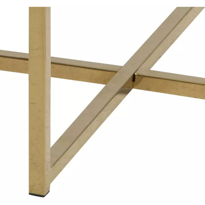AC Design Couchtisch Alisma Ø 50 x 42 cm, Gold/Weiss