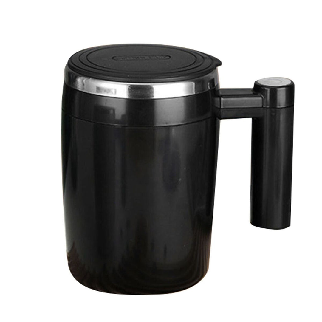 Selbstrührender Becher 380 ml – Automatische Edelstahl-Kaffeetasse mit Deckel für Kaffee, Tee, Kakao, Milch und Shakes