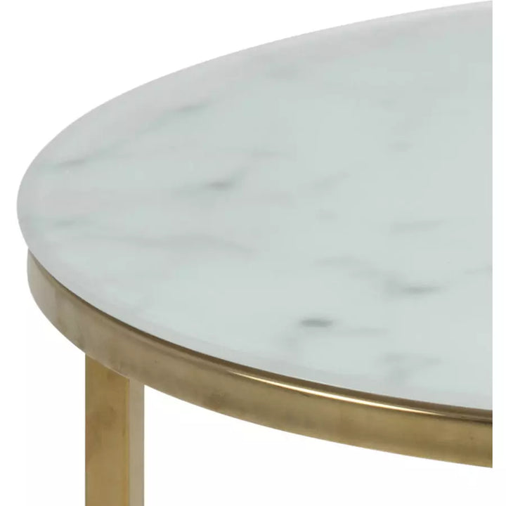 AC Design Couchtisch Alisma Ø 50 x 42 cm, Gold/Weiss