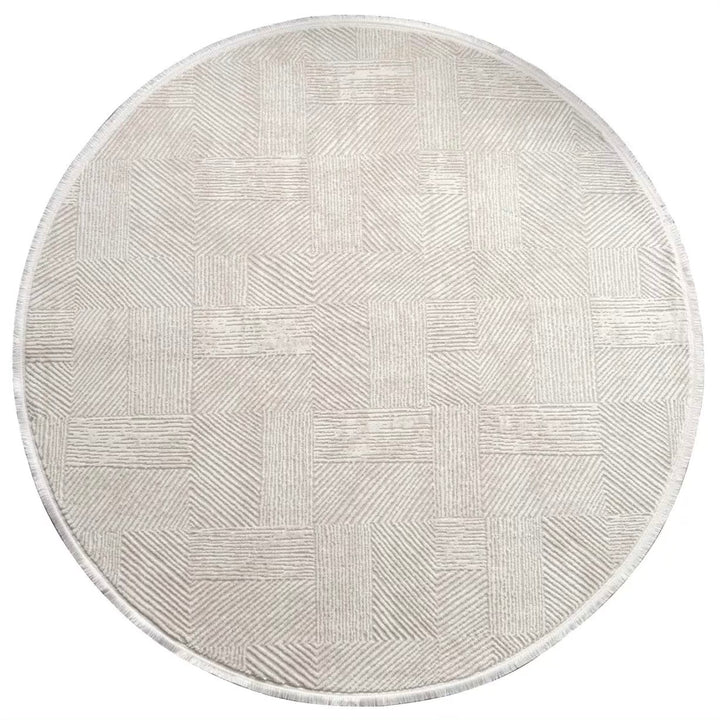 Conceptum Hypnose Teppich Leo 2969 – Rundteppich Ø 120 cm in Beige