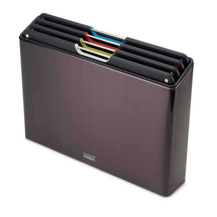 Joseph Joseph Schneidebrett-Set Folio Steel – 4-teilig, Edelstahlcase