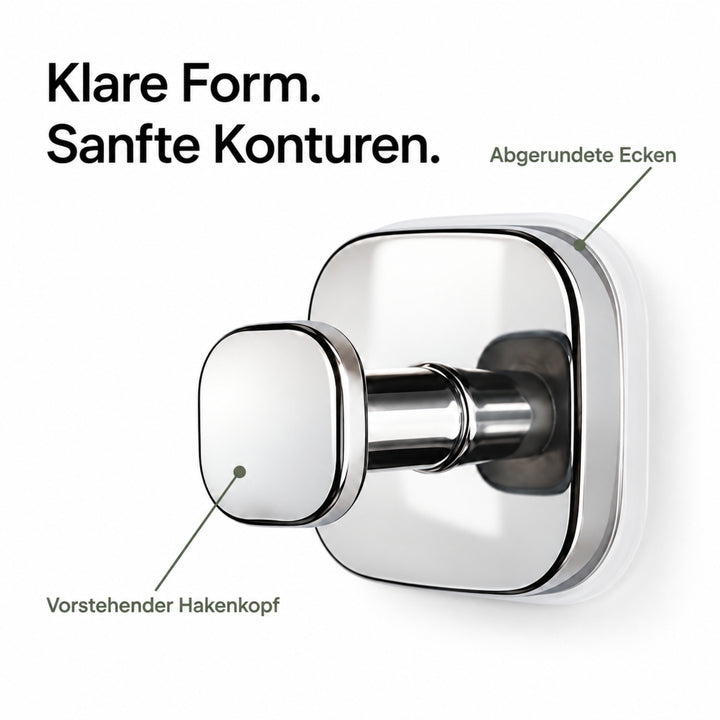 Quadratischer Saugnapfhaken ohne Bohren - 2er Set