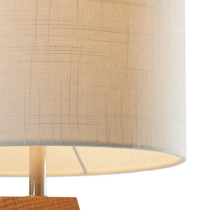 Markslöjd Kullen Tischleuchte – Eiche/Weiß, 44 cm, E14-Fassung, Holzfuß & Stoffschirm