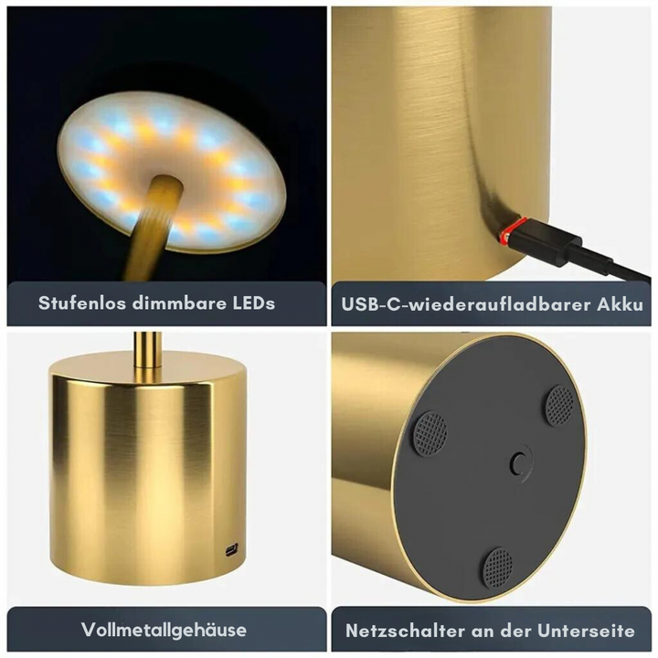 LED-Schreibtischlampe mit Touch-Steuerung wiederaufladbar über USB dimmbare Beleuchtung