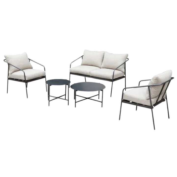 COCON Origlio Loungeset – 4‑Sitzer Gartenmöbel in Beige/Schwarz