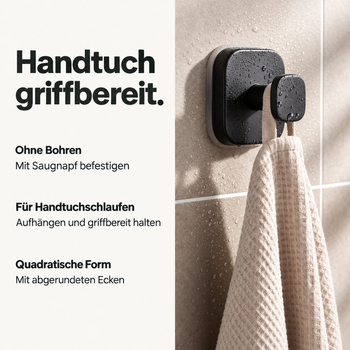 Quadratischer Saugnapfhaken ohne Bohren - 2er Set