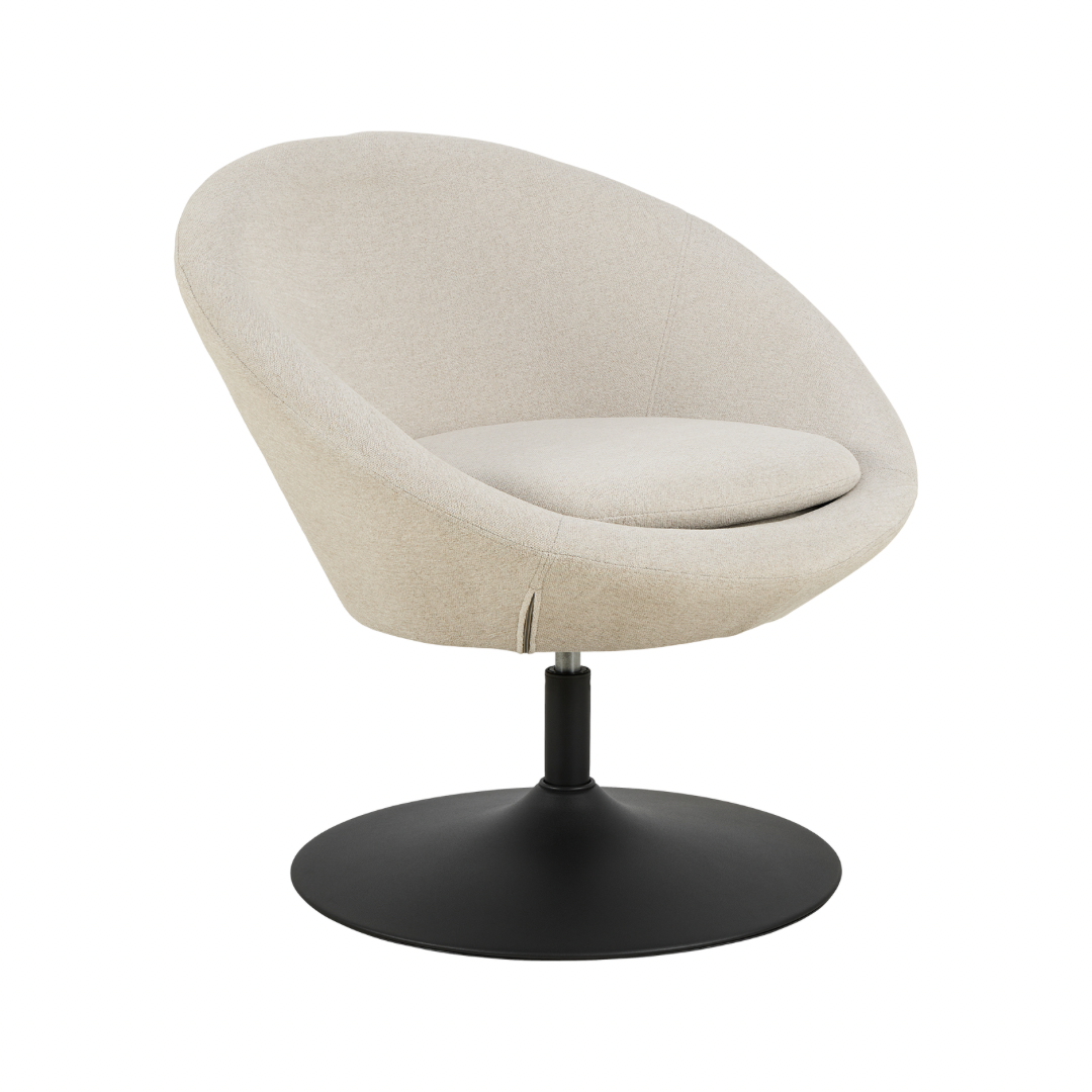 AC Design Sessel Center Beige mit Drehfunktion und schwarzem Metallgestell
