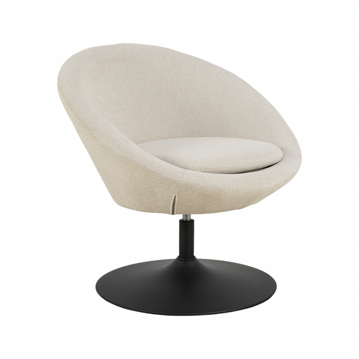 AC Design Sessel Center Beige mit Drehfunktion und schwarzem Metallgestell