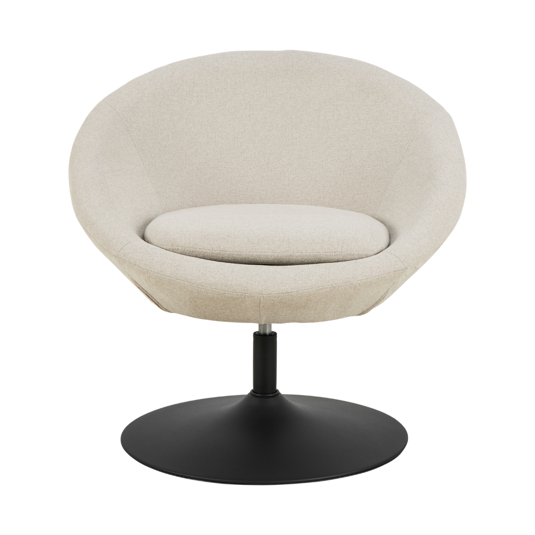 Frontansicht des AC Design Sessel Center Beige mit weichem Textilbezug