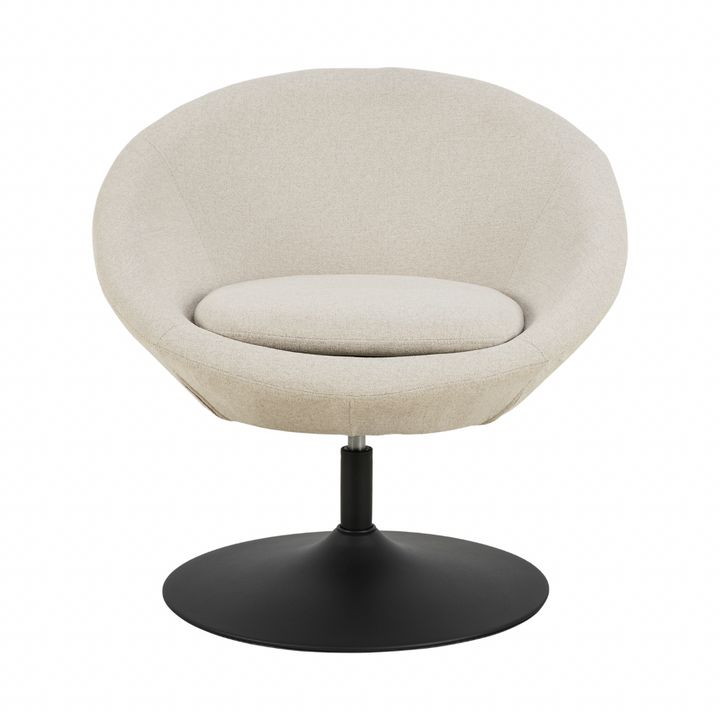 Frontansicht des AC Design Sessel Center Beige mit weichem Textilbezug
