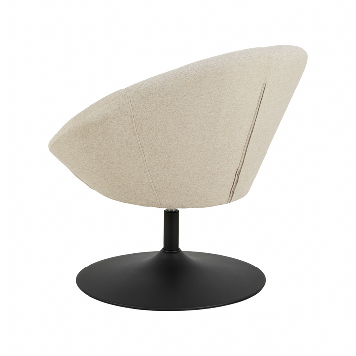 Seitenprofil des AC Design Sessel Center Beige mit schwarzem Drehgestell