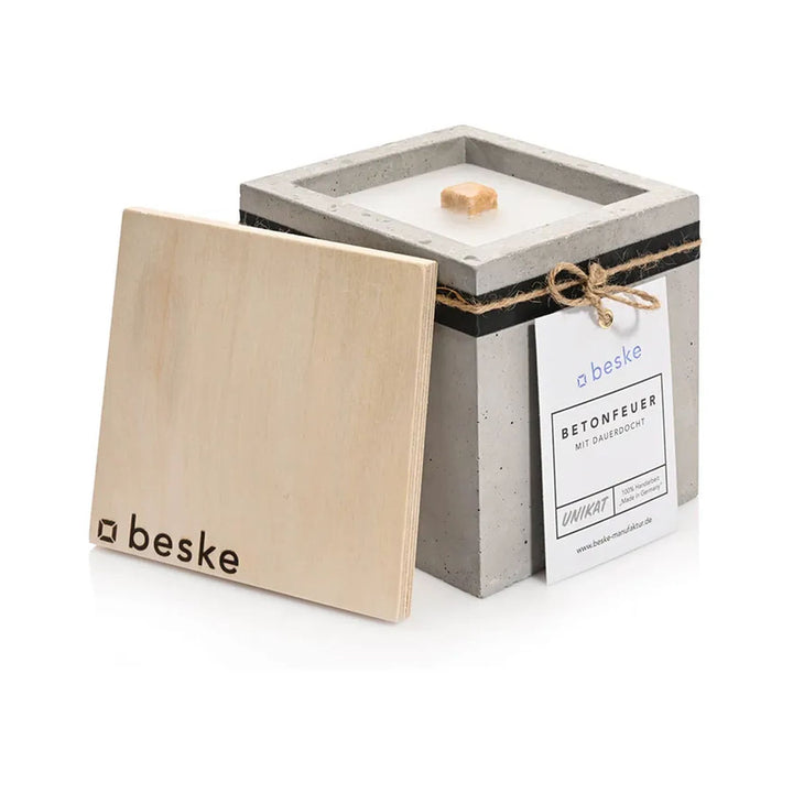 Beske Betonfeuer Kea 13 cm, mit Löschbrett aus Holz