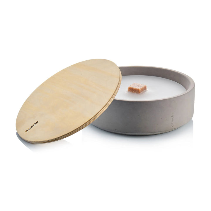Beske Betonfeuer Suma L 19 cm, mit Löschbrett aus Holz