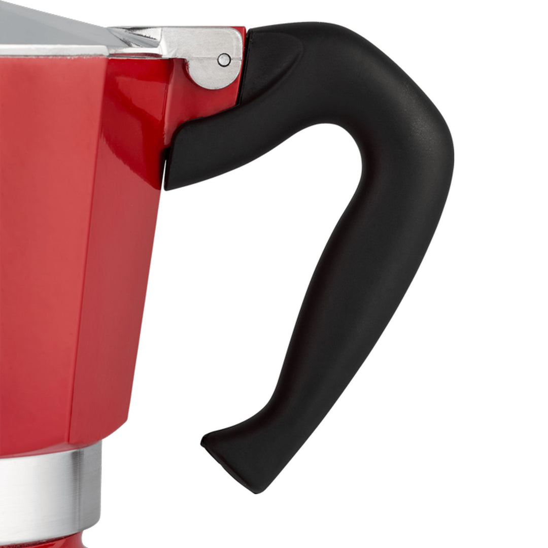 Bialetti Moka Express Rot, Griff am Oberteil