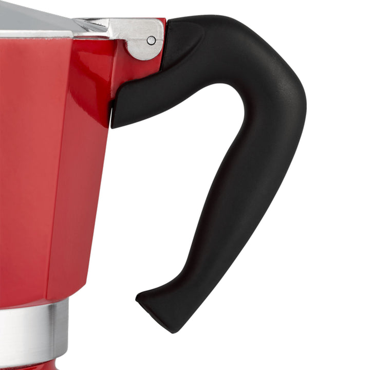 Bialetti Moka Express Rot, Griff am Oberteil