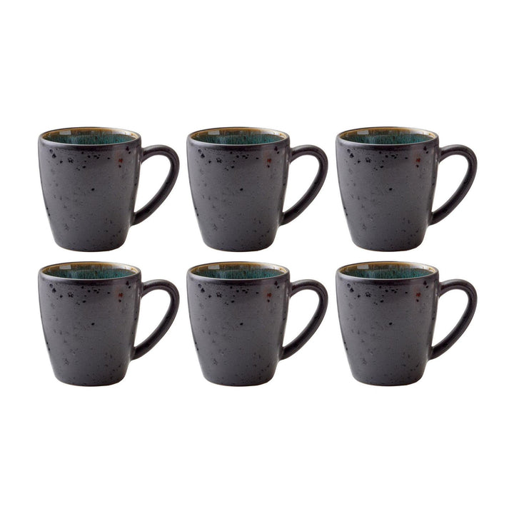 Bitz Gastro Kaffeetasse 190 ml, 6er-Set Schwarz/Grün