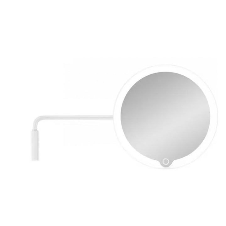 Blomus Kosmetikspiegel LED MODO mit Wandhalterung in Weiss, Schwenkarm von vorne