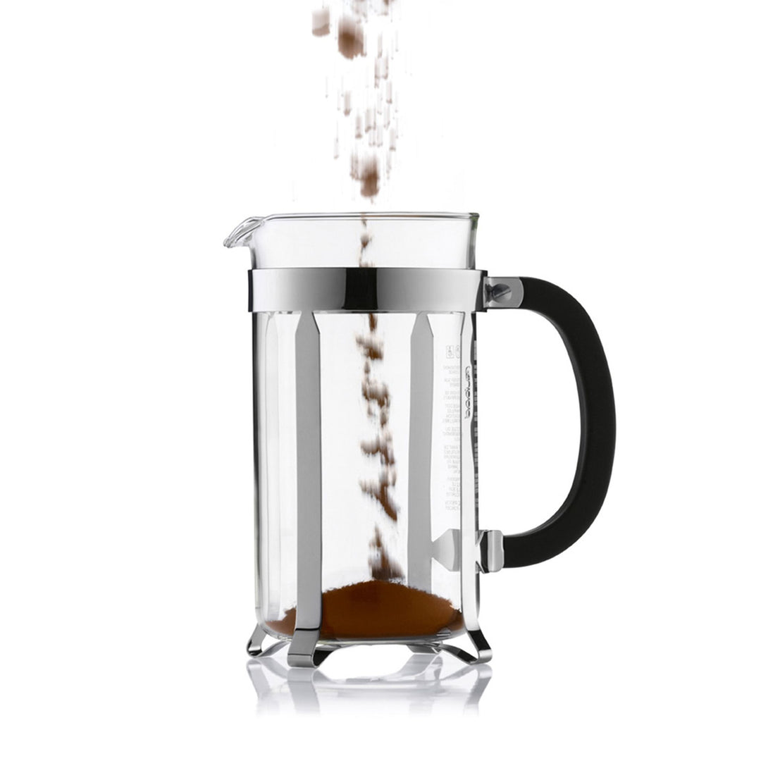 Bodum Chambord Kaffeebereiter 1 l, verchromt, Kaffeepulver einfüllen