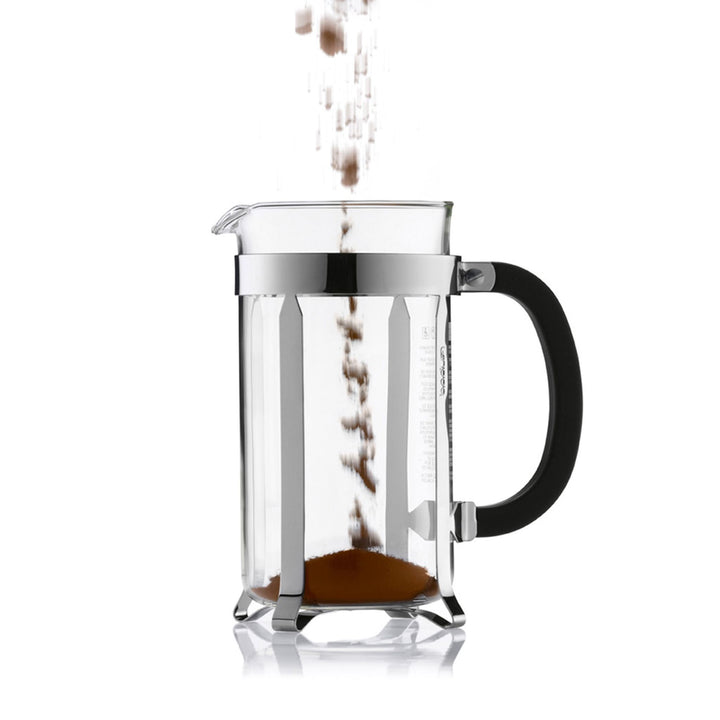 Bodum Chambord Kaffeebereiter 1 l, verchromt, Kaffeepulver einfüllen